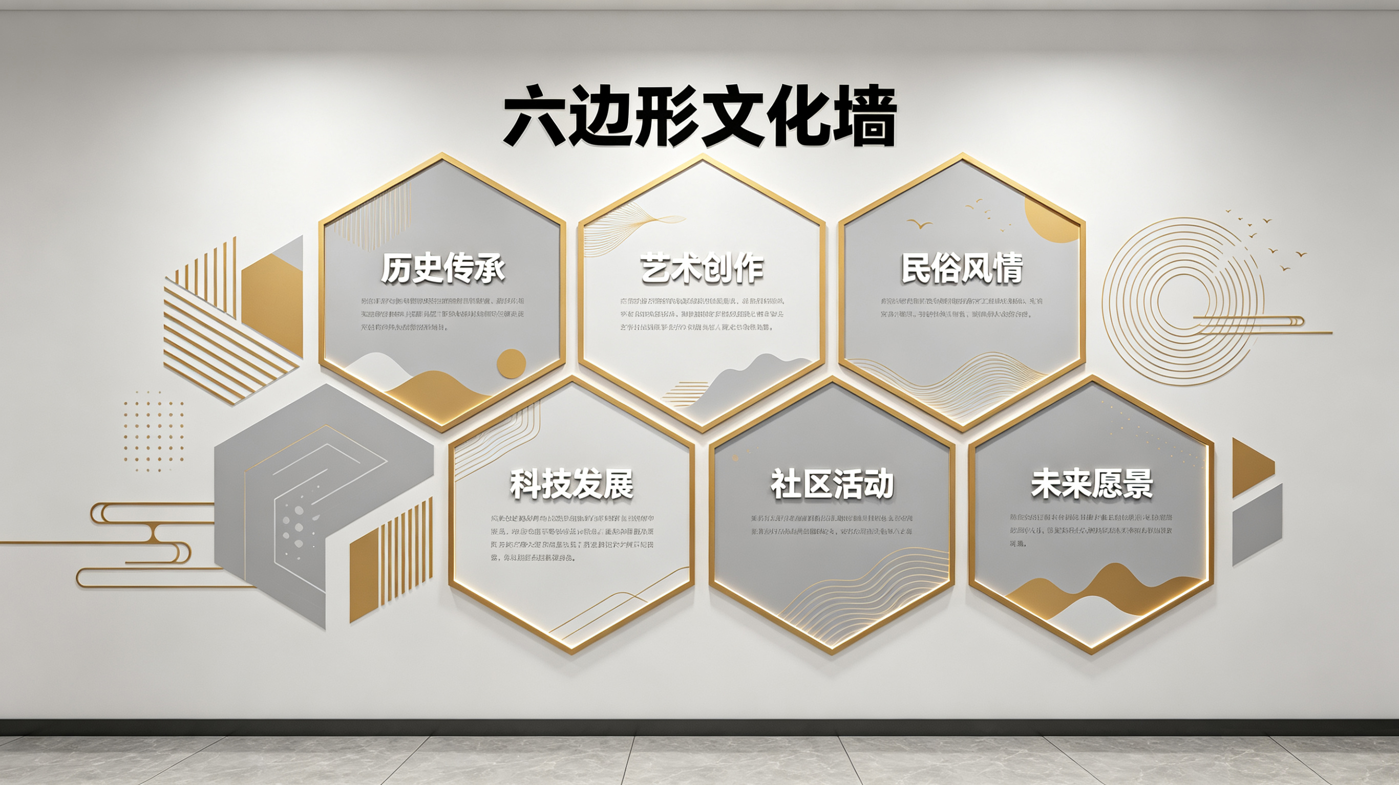  石狮企业文化墙 | 六边形信息美学